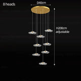 Nordic Circular Modern Chandelier Pendant Lamp - 8 heads / Warm Light - Ceiling Light