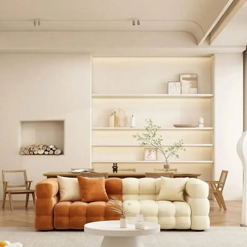 Nordic Cream Style Small Sectional Sofa for Living Room - Sofa