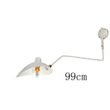 Nordic Creative Retro Rotary Long Pole Wall Lamps - Big 1Arm White / Round Base - Lamps