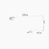 Nordic Creative Retro Rotary Long Pole Wall Lamps - Small 2Arms White / Round Base - Lamps