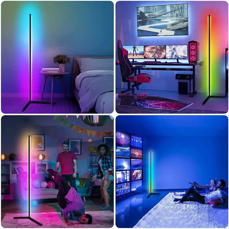 Nordic Dimmable RGB Corner Floor Lamp with Smart App - Floor Lamp
