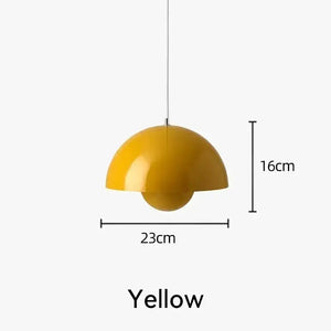 Nordic Flower Semicircular Hanging Pendant Lamp - Yellow - 23cm / Neutral light - Ceiling Lamp