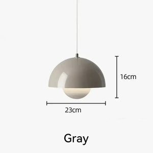 Nordic Flower Semicircular Hanging Pendant Lamp - Gray - 23cm / Neutral light - Ceiling Lamp