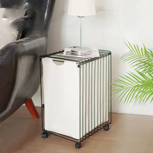 Nordic Iron Simple Storage Basket With Wheels - view 2