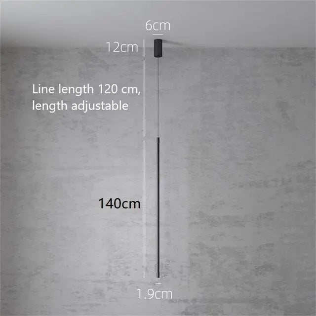 Nordic LED Pendant Lights RGB Modern Lamp - Black 140cm / Warm White Light - Lamps