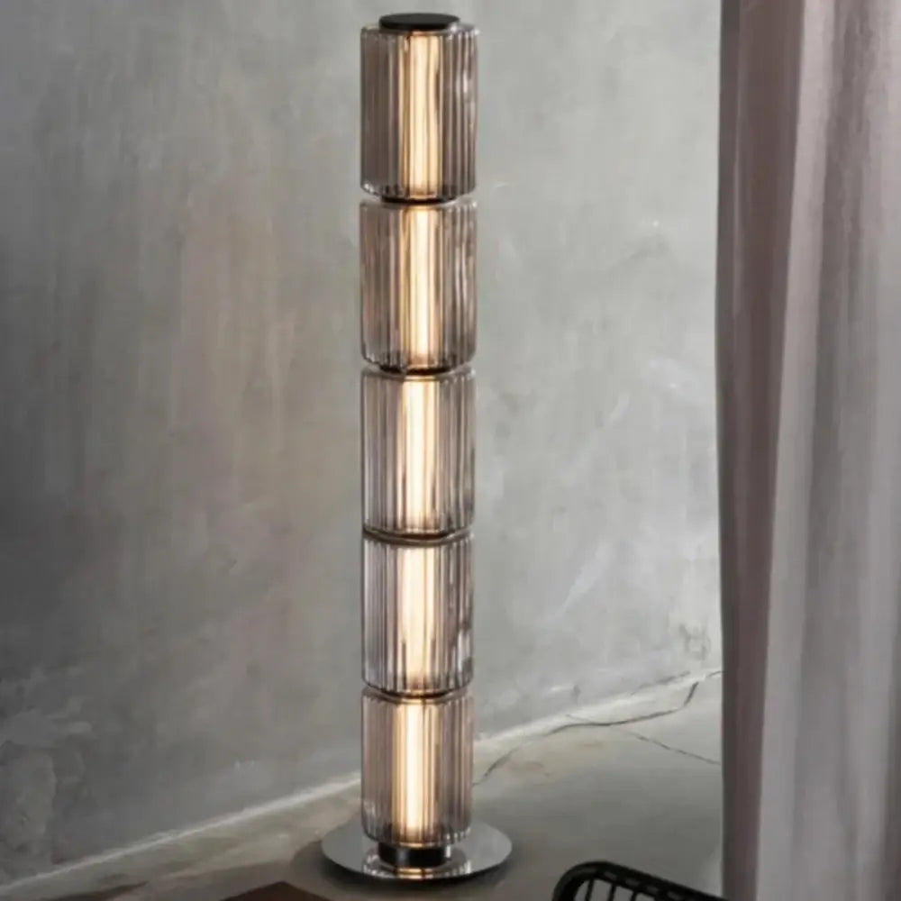 Nordic LED Stand Lighting Smoke Glass Floor Lamp - Floor Lamp