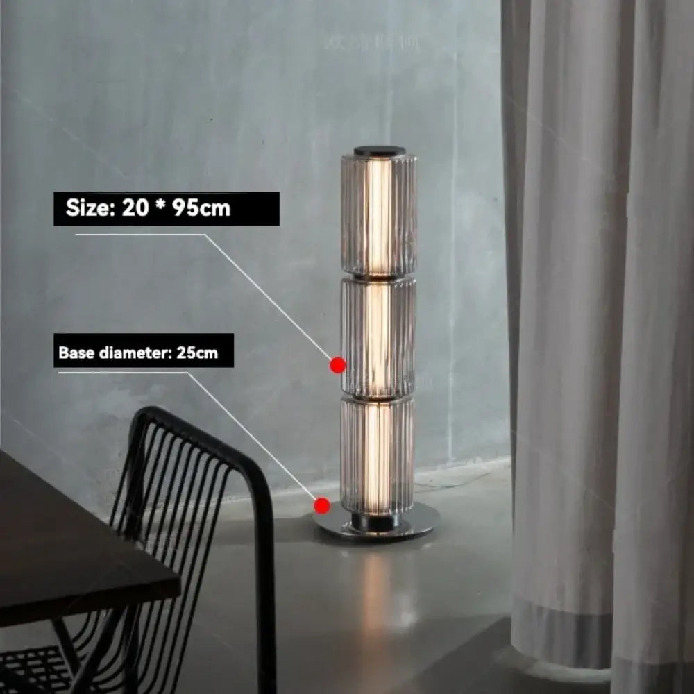 Nordic LED Stand Lighting Smoke Glass Floor Lamp - Floor Lamp