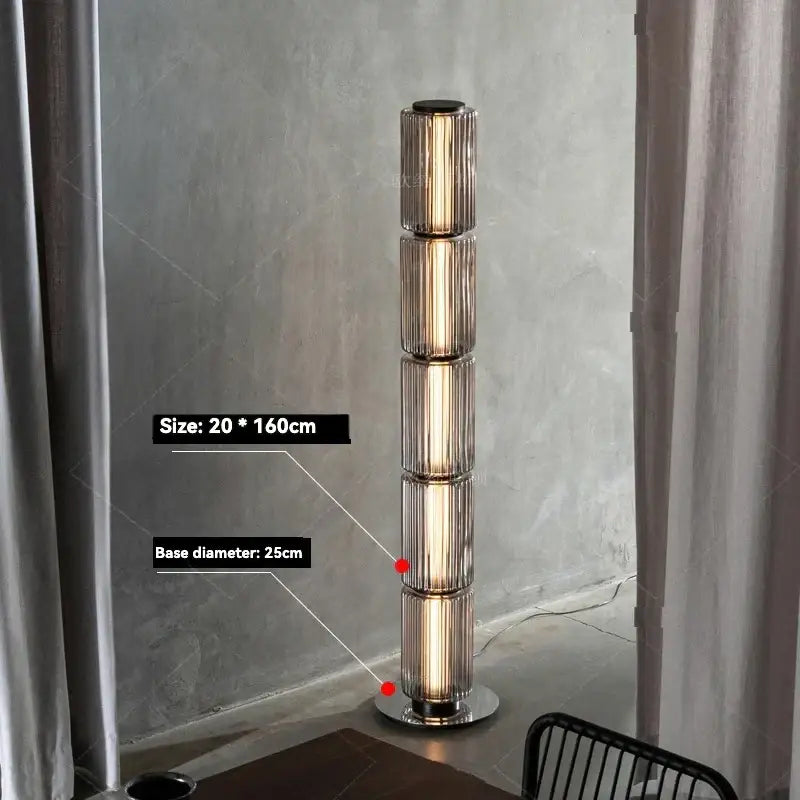 Nordic LED Stand Lighting Smoke Glass Floor Lamp - Smoke - H 160cm / warm light 3000k - Floor Lamp