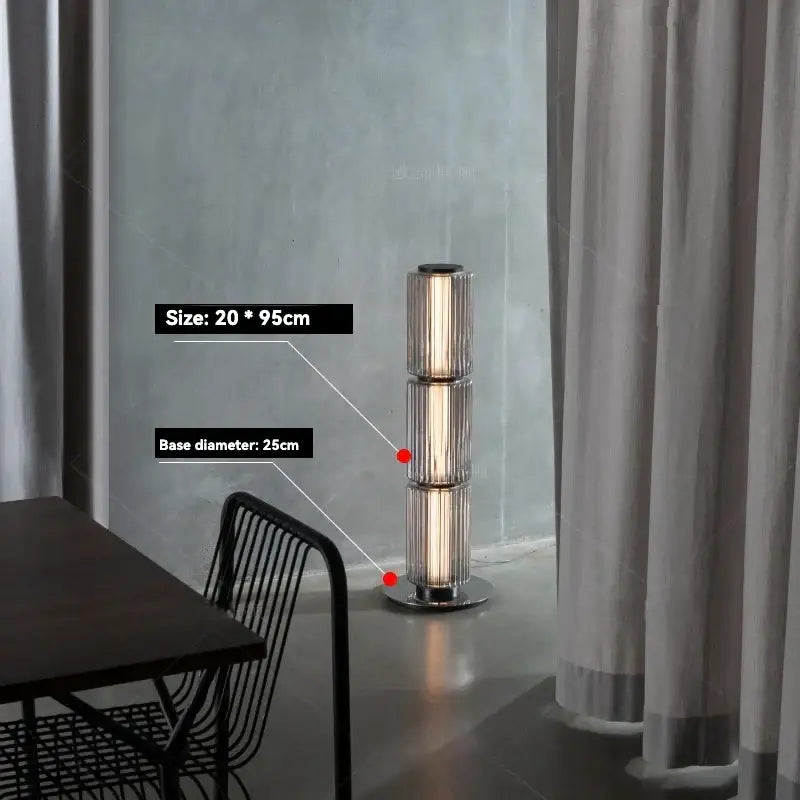 Nordic LED Stand Lighting Smoke Glass Floor Lamp - Smoke - H 95cm / warm light 3000k - Floor Lamp