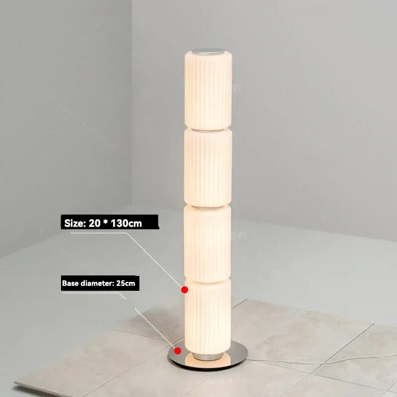 Nordic LED Stand Lighting Smoke Glass Floor Lamp - Milk White - H 130cm / warm light 3000k - Floor Lamp