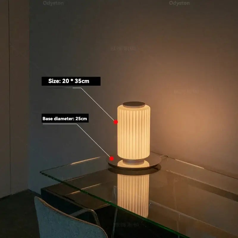 Nordic LED Stand Lighting Smoke Glass Floor Lamp - Milk White - H 35cm / warm light 3000k - Floor Lamp