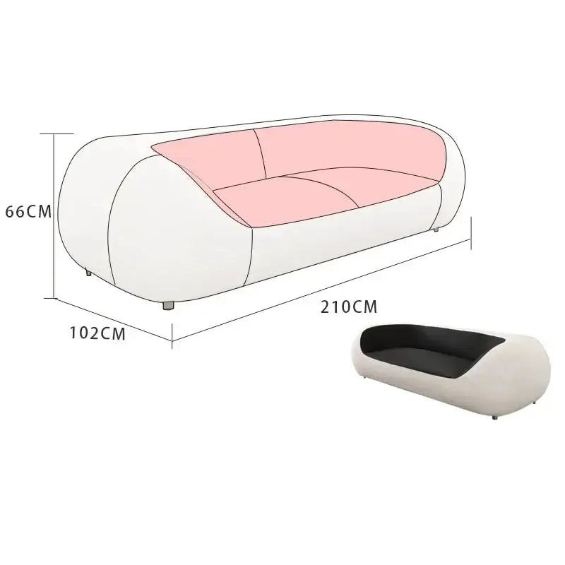 Nordic Luxury PU Leather Lazy Couch Lounge Sofa