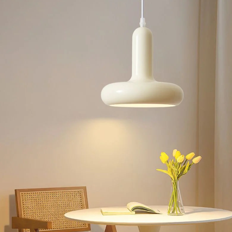 Lámpara colgante estilo nórdico minimalista color crema