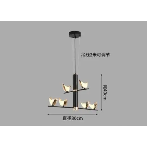 Nordic Modern Bird Chandelier - 6 Branches / Warm Light - Lamps