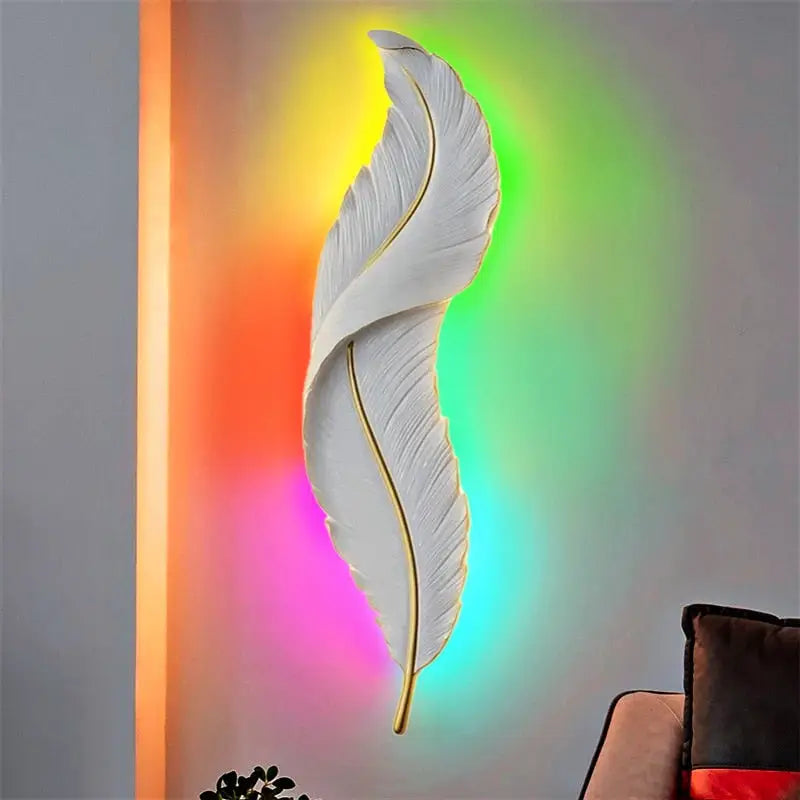 Nordic Modern Creative Feather Light Led Wall Lamp - Lamps