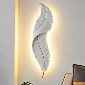 Nordic Feather LED Wall Lamp Modern Design