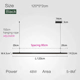 Nordic Modern Minimalist LED Pendant Lamp - Black - L 120cm / Warm White (3000K) - Pendant Lamp