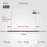 Nordic Modern Minimalist LED Pendant Lamp - Black - L 150cm / Warm White (3000K) - Pendant Lamp