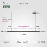 Nordic Modern Minimalist LED Pendant Lamp - Black - L 180cm / Warm White (3000K) - Pendant Lamp