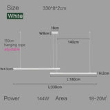 Nordic Modern Minimalist LED Pendant Lamp - White - L 330cm / Warm White (3000K) - Pendant Lamp