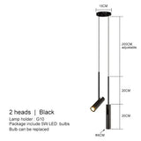 Nordic Pendant Light LED Adjustable - Black 2 lights / Warm White - Lamps