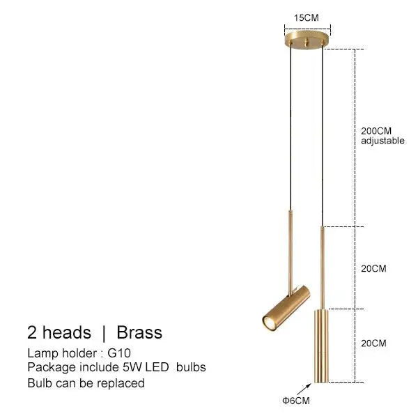 Nordic Pendant Light LED Adjustable - Brass 2 lights / Warm White - Lamps