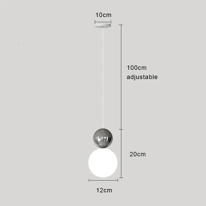 Nordic Pendant Light Modern LED Hanging Lamp - Chrome / 3 light colors - Ceiling Lamp