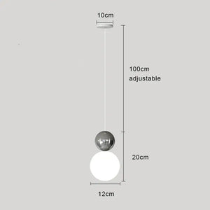 Nordic Pendant Light Modern LED Hanging Lamp - Chrome / 3 light colors - Ceiling Lamp