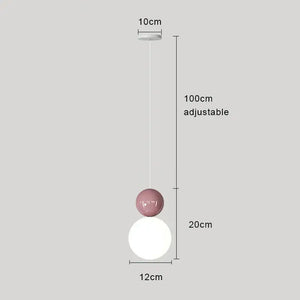 Nordic Pendant Light Modern LED Hanging Lamp - Pink - 1 Ball / Cold White - Ceiling Lamp
