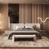 Nordic Queen Minimalist Double Soft Backrest Bed Frame - Bedroom