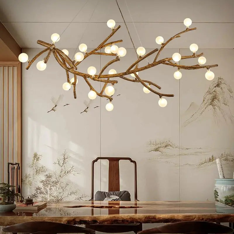 Nordic Retro LED Chandelier Tree Branch - Lamps
