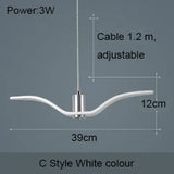 Nordic Seagull Led Birds Chandelier Ceiling Pendant Lamp - White - 12 x 39 cm / Warm White - Ceiling Lamp