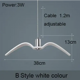 Nordic Seagull Led Birds Chandelier Ceiling Pendant Lamp - White - 13 x 38 cm / Warm White - Ceiling Lamp