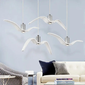 Nordic Seagull Led Birds Chandelier Ceiling Pendant Lamp - White - 16 x 32 cm / Warm White - Ceiling Lamp