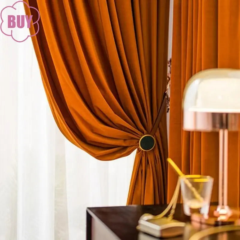 Nordic Solid Color Light Luxury Curtain - Curtain