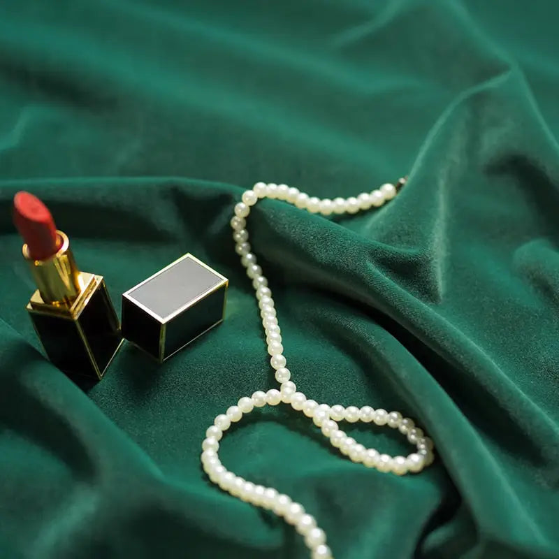 Nordic Solid Color Light Luxury Curtain - Green Curtain / W 100cm x H 130cm / Hook - Curtain