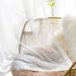 Nordic Solid Color Light Luxury Curtain - White Tulle / W 100cm x H 130cm / Hook - Curtain