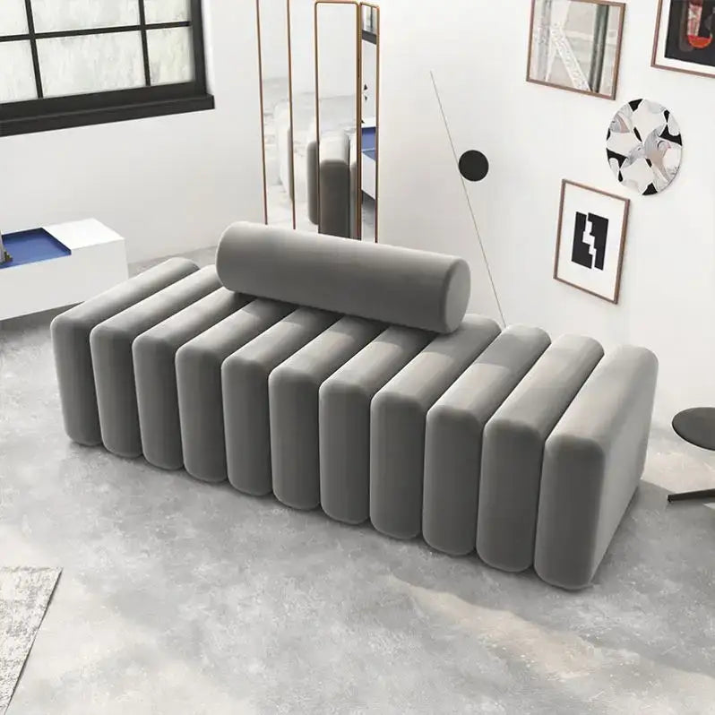 Nordic Stool Strip Cylindrical Sofa - Sofa