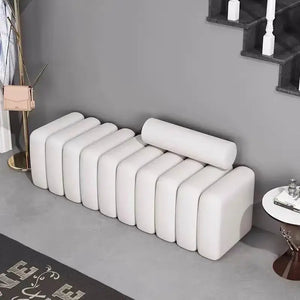 Nordic Stool Strip Cylindrical Sofa - 1 seat / White - Sofa