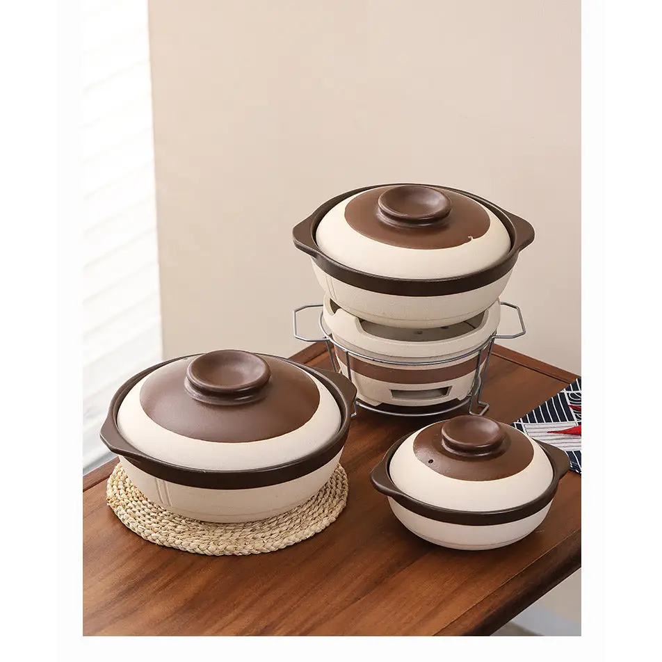 Old Fashioned Clay Temperature Resistant Casserole Pot - Cookware set