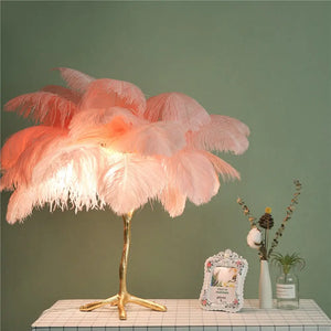 Ostrich Feather Standing Lamp - Lamps