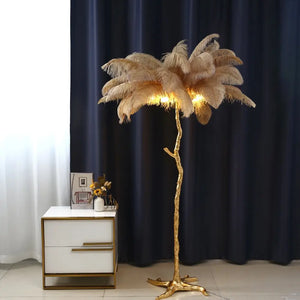 Ostrich Feather Standing Lamp - Lamps