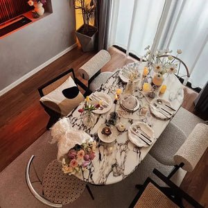 Oval Marble Dining Table for 6-8 People - view 6
