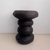 Oval Irregular Wooden Carved Stool Corner Table - Multifunctional coffee table