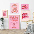 Pink Wall Pictures With Inspirational Messages Decoration - Decor