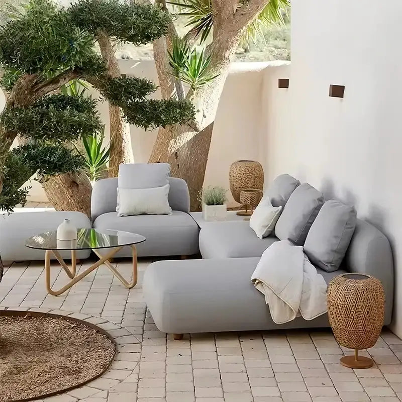 Premium Outdoor Patio Sofa with Waterproof Cushions