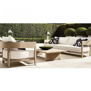 Teak Wood Outdoor Sectional Sofa Modern Modular Design - view 5