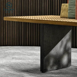 8-Seat Teak Outdoor Dining Set Modern Minimalist - view 2