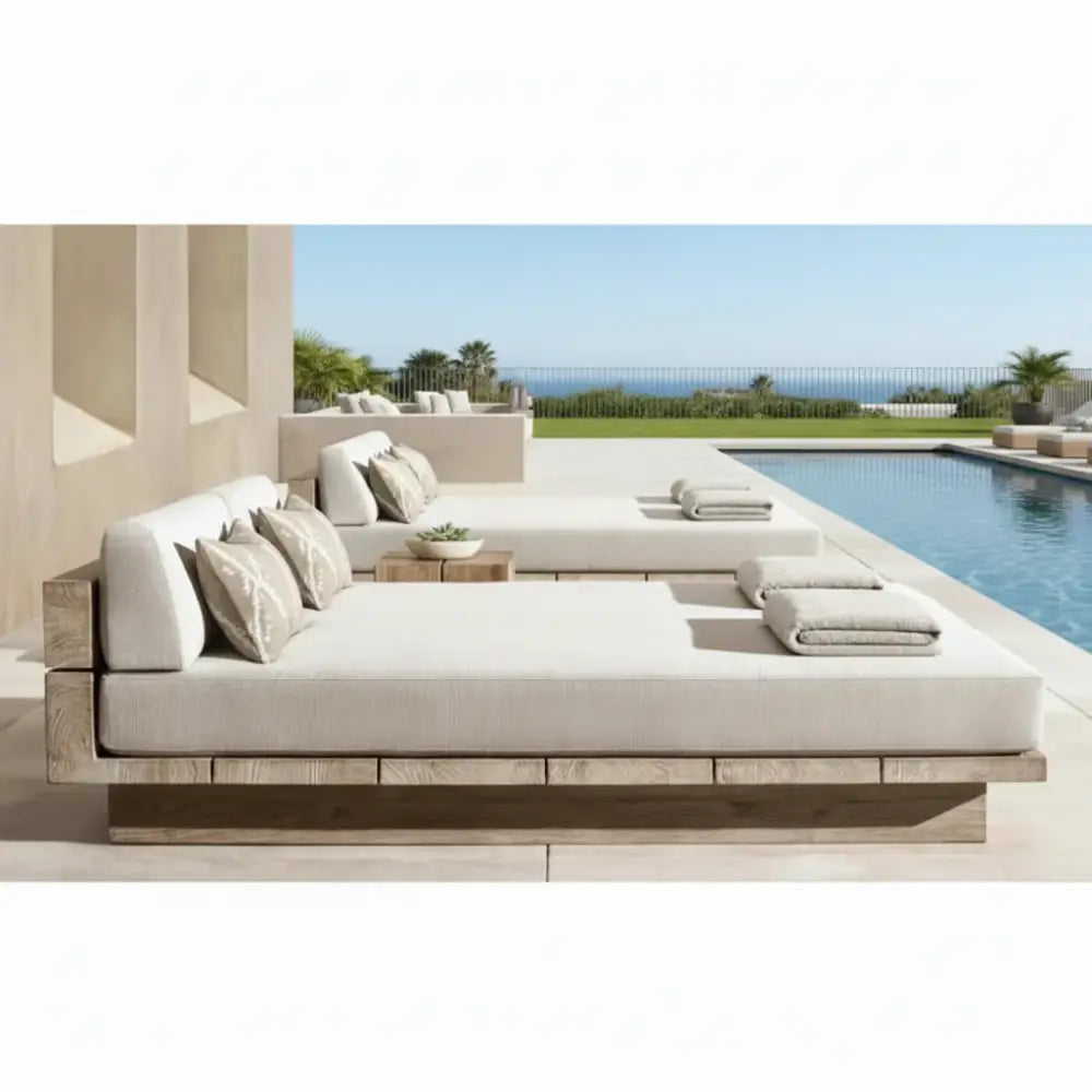 Teak Outdoor Sofa Set Waterproof Garden Furniture