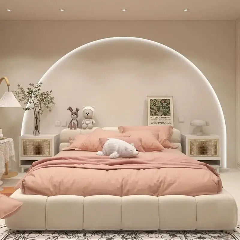 Puff Cloud Tatami Aesthetic Minimalist Solid Wood Bed Frame - Bedroom